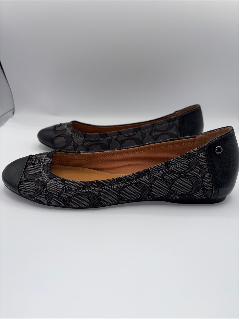 Coach Black Signature Canvas Cap-Toe Ballet Flats - Picture 7 of 10